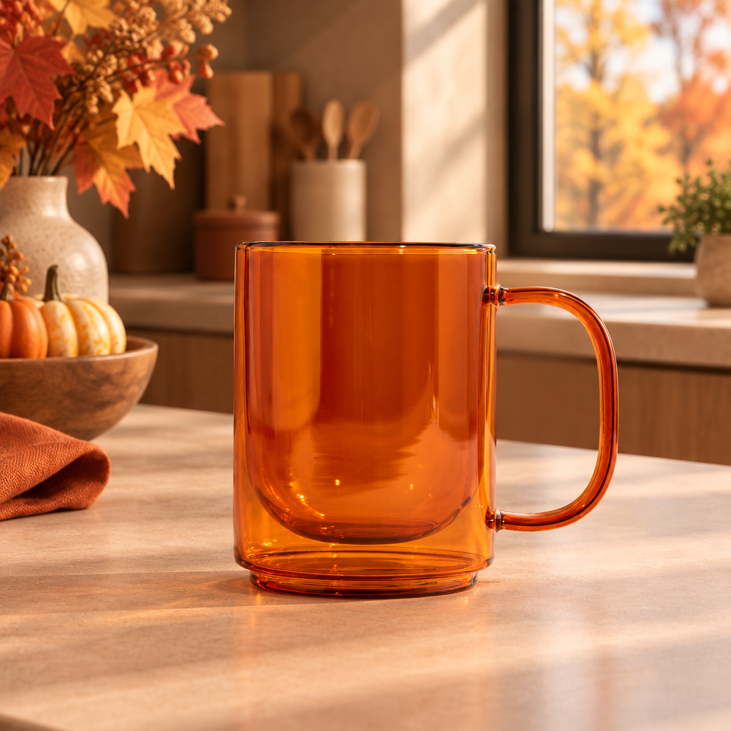 Cove 12oz Glass Mug - Set of 2 - Amber