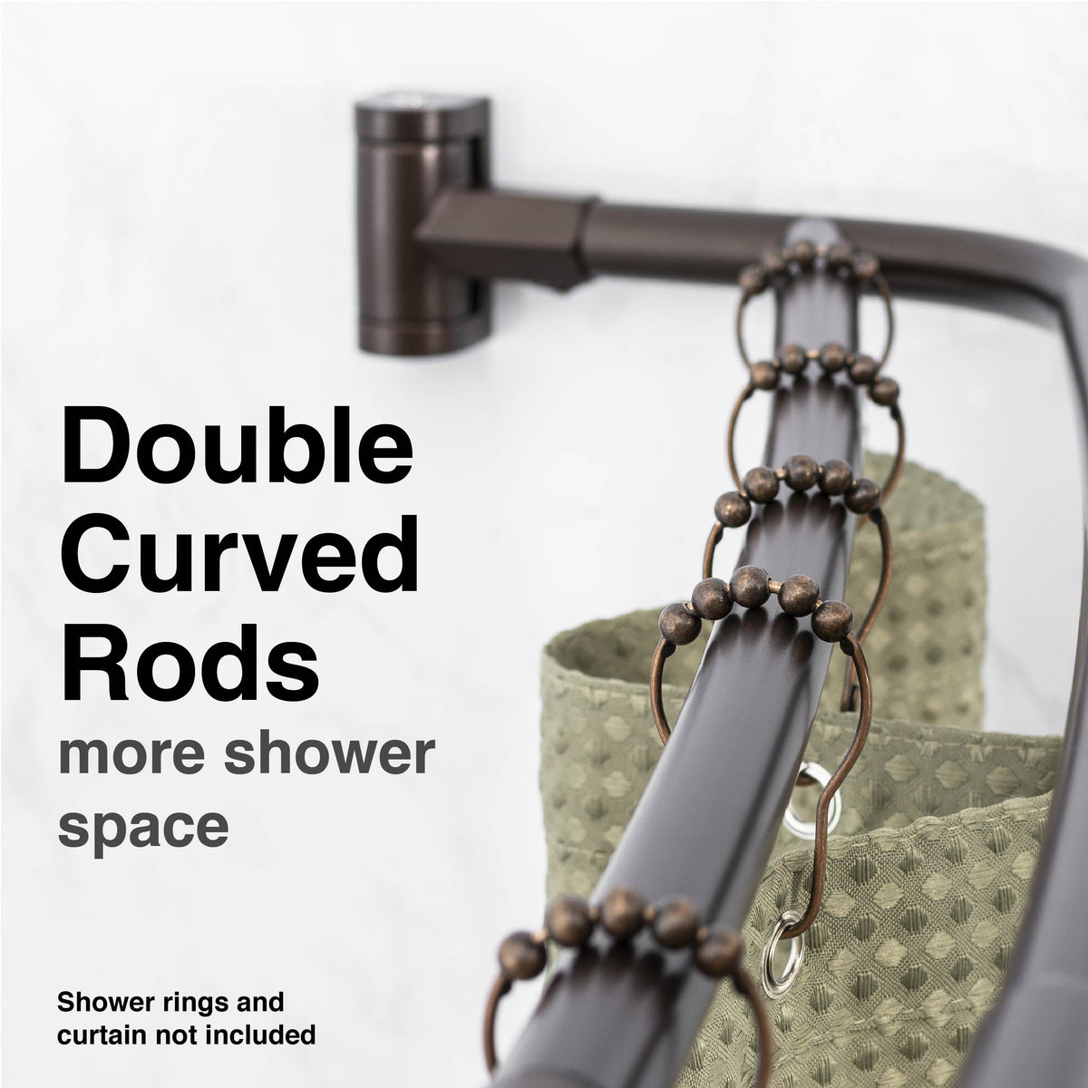 44 in. to 70 in. Double Curved Shower Rod (Oil-Rubbed Bronze Finish)