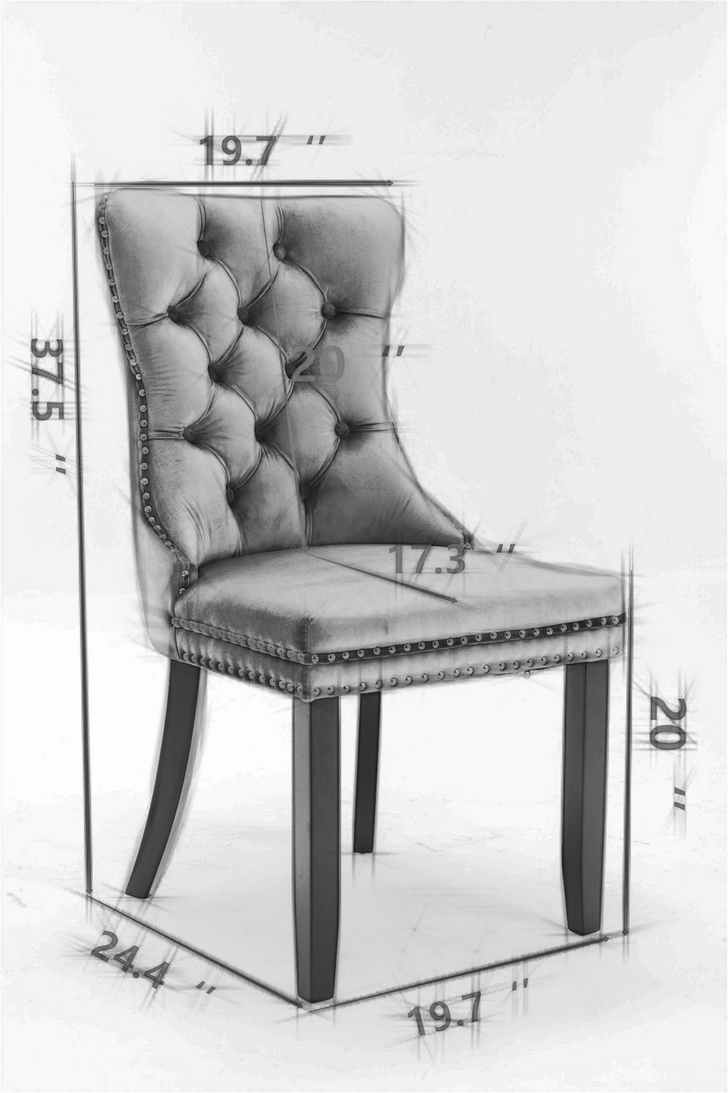 Nikki Collection Modern Tufted Dining Chair Set