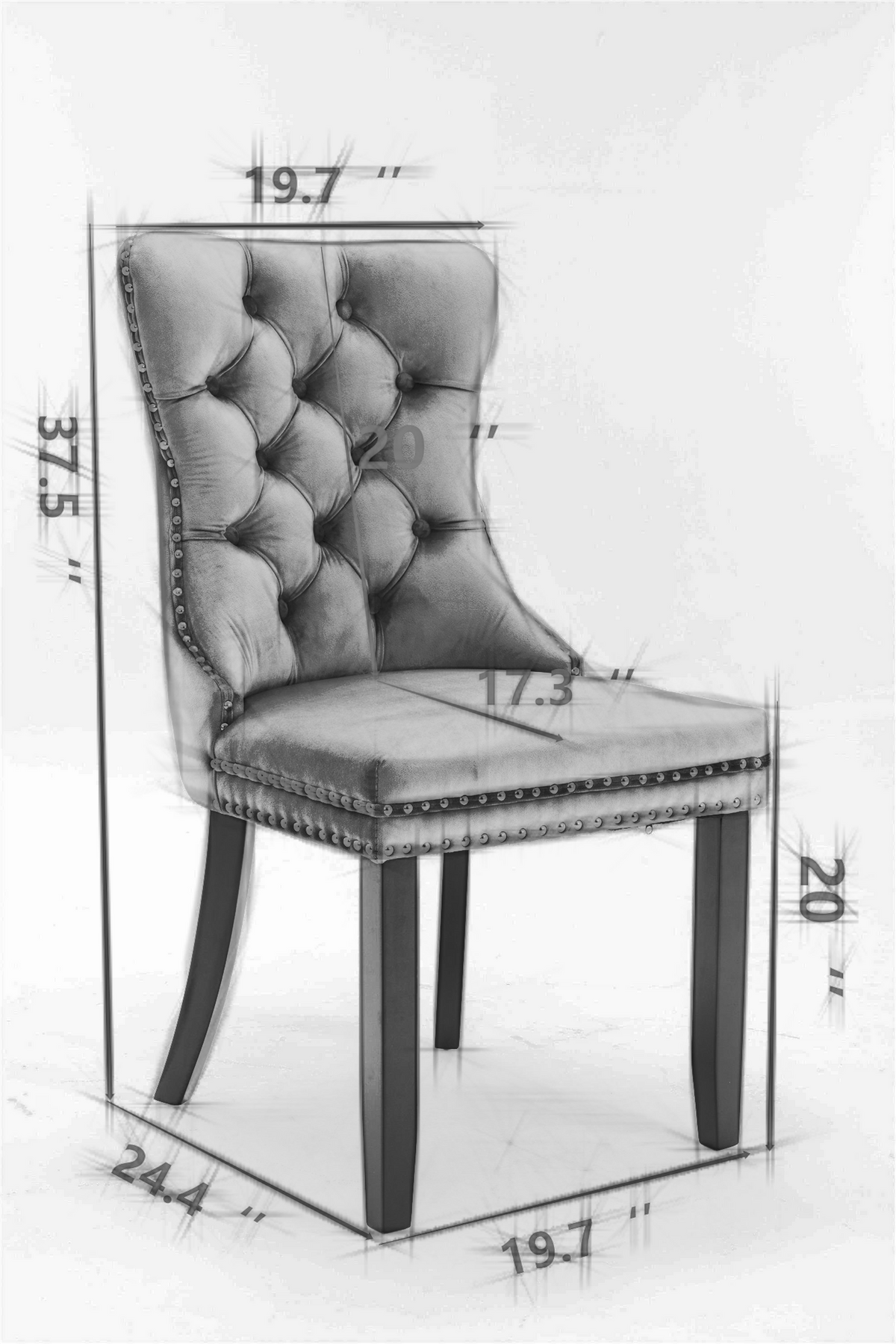 Nikki Collection Modern Tufted Dining Chair Set