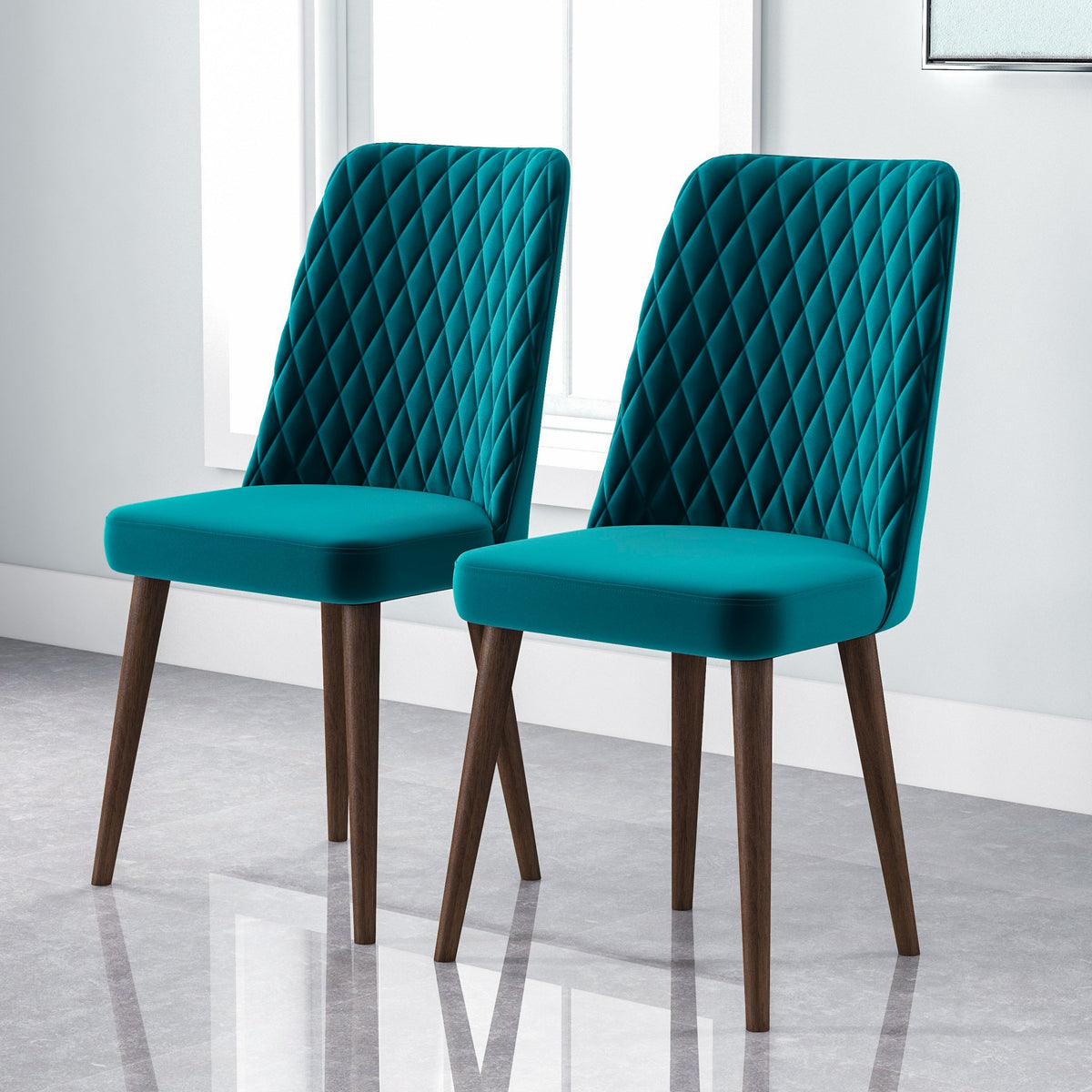 Katie Mid-Century Modern Velvet Dining Chair (Set of 2)