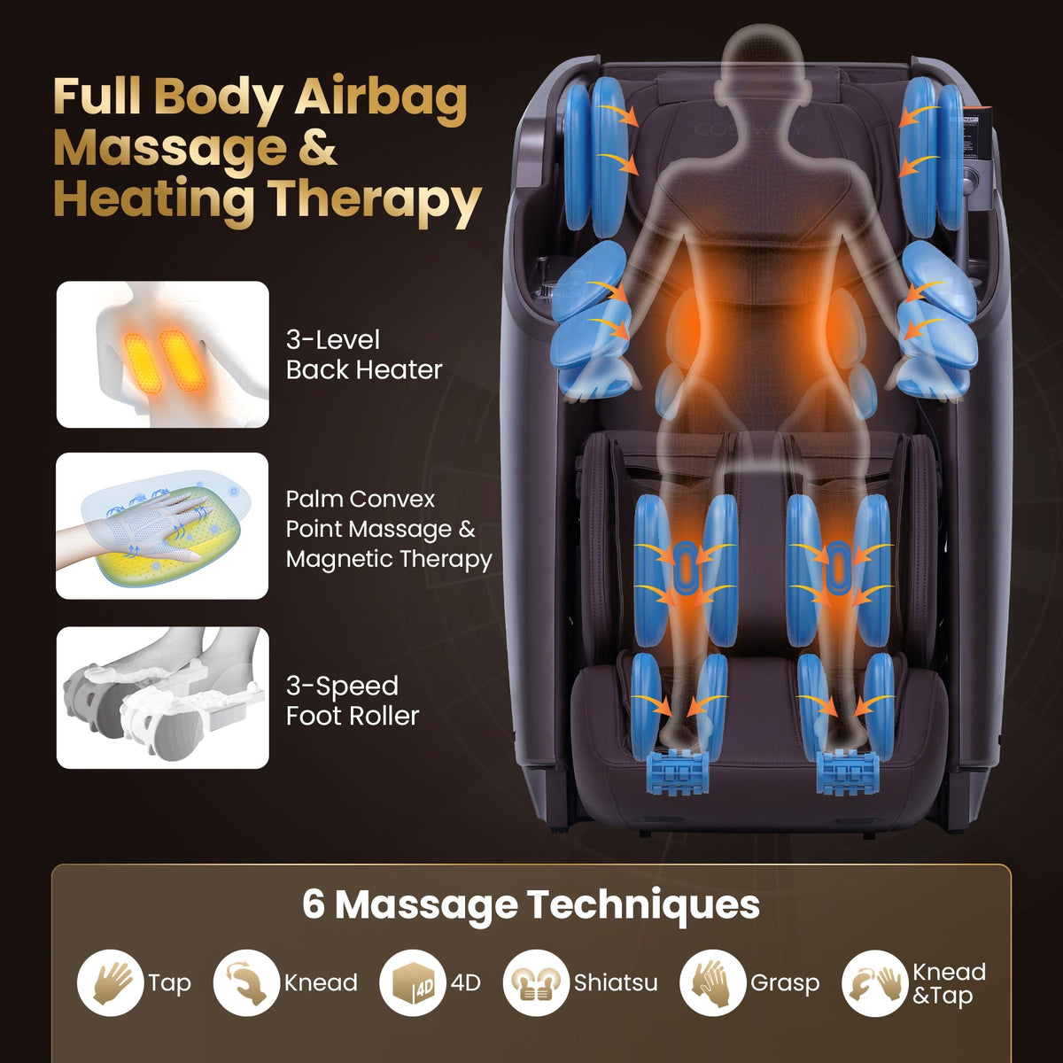 2025 Enjoyment 42 - Full Body Zero Gravity Massage Recliner with Airbags and Foot Rollers