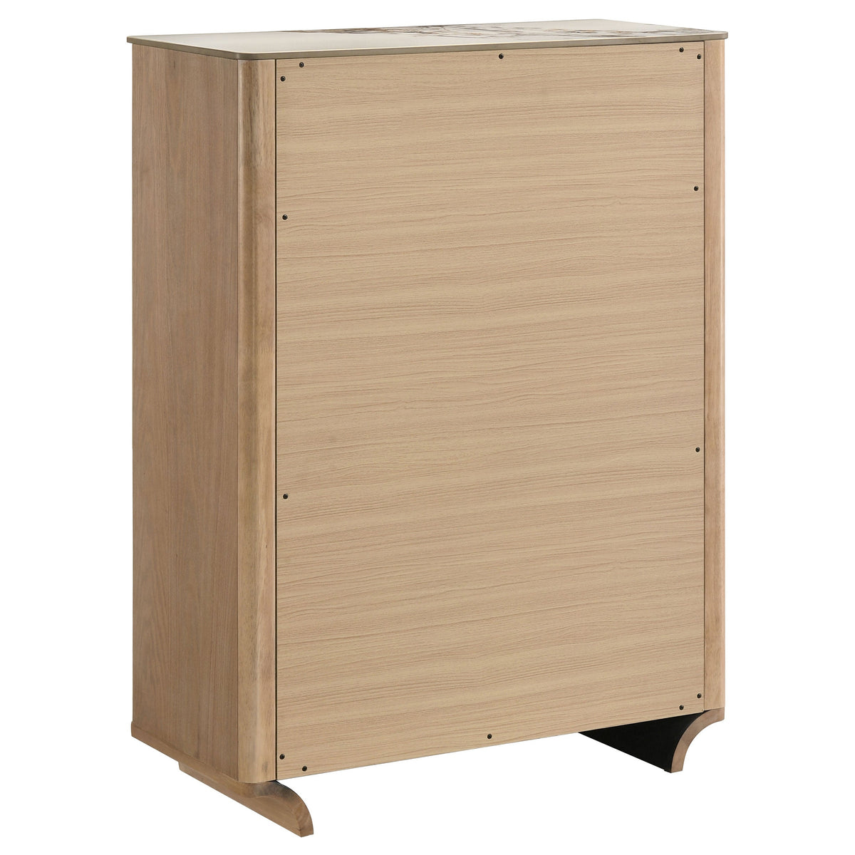 Leanne 5-drawer Sinter Stone Top Chest of Drawers Light Oak