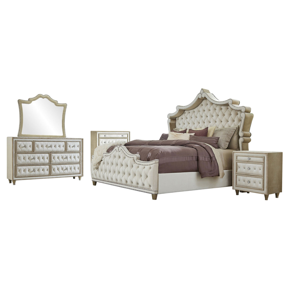 Antonella 5-piece Eastern King Bedroom Set Ivory