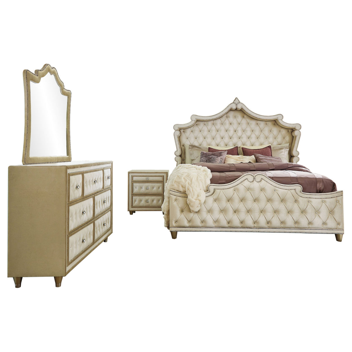Antonella 4-piece California King Bedroom Set Ivory