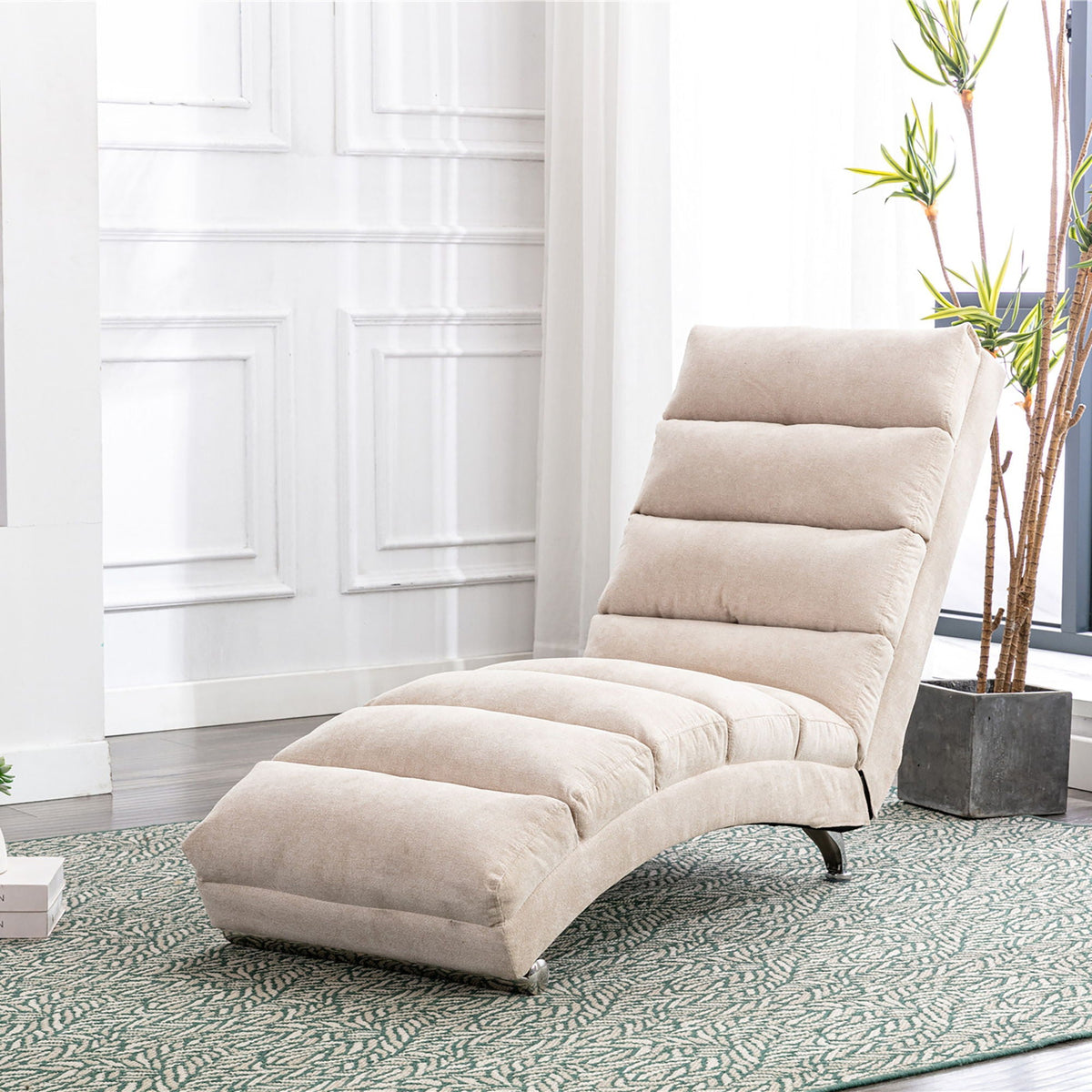 Massage Chaise Lounge Indoor With Remote Control, Ergonomic Electric Massage Lounger