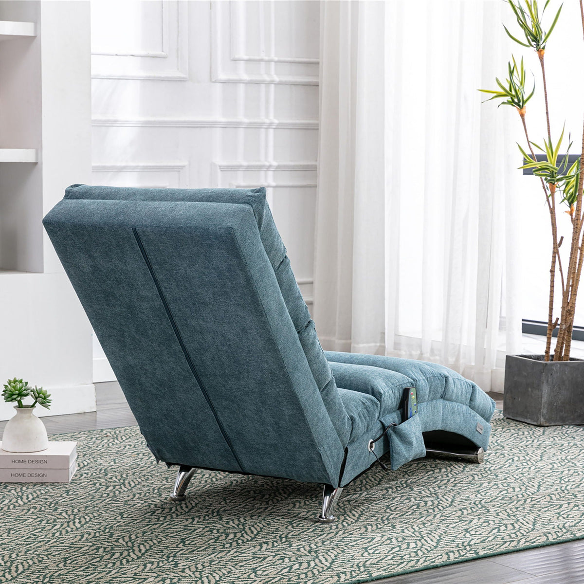 Massage Chaise Lounge Indoor With Remote Control, Ergonomic Electric Massage Lounger