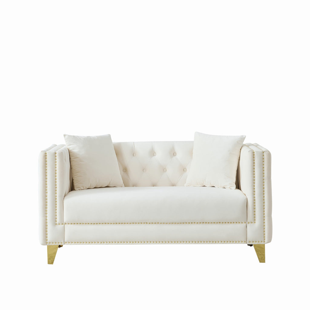 58" Chesterfield Velvet Sofa - Elegant 2 Seater Couch