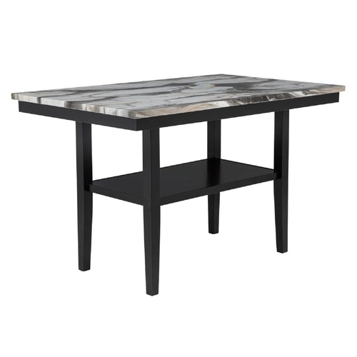 5 Piece Counter Dining Set With Table, Chairs - Black / Brown