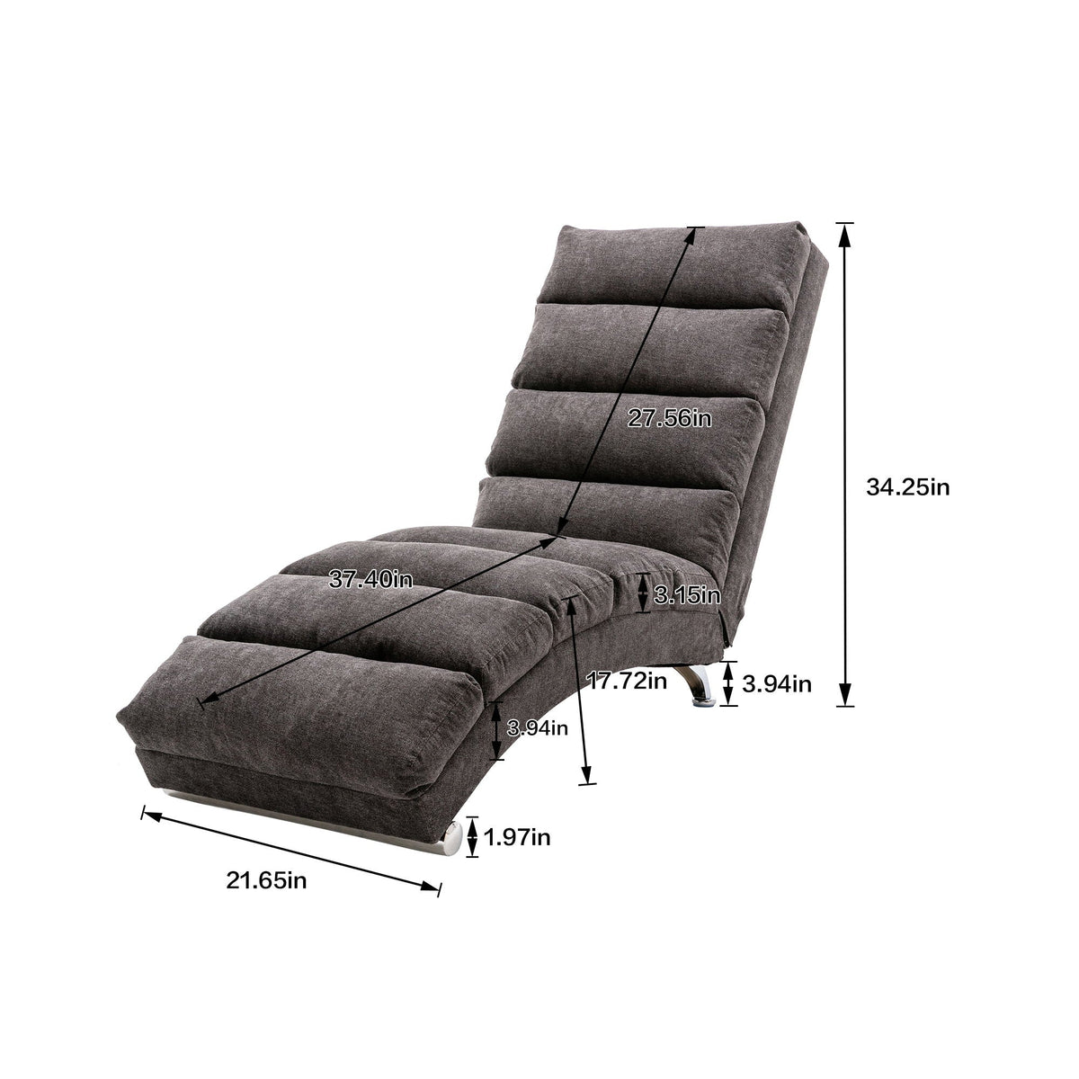 Massage Chaise Lounge Indoor With Remote Control, Ergonomic Electric Massage Lounger