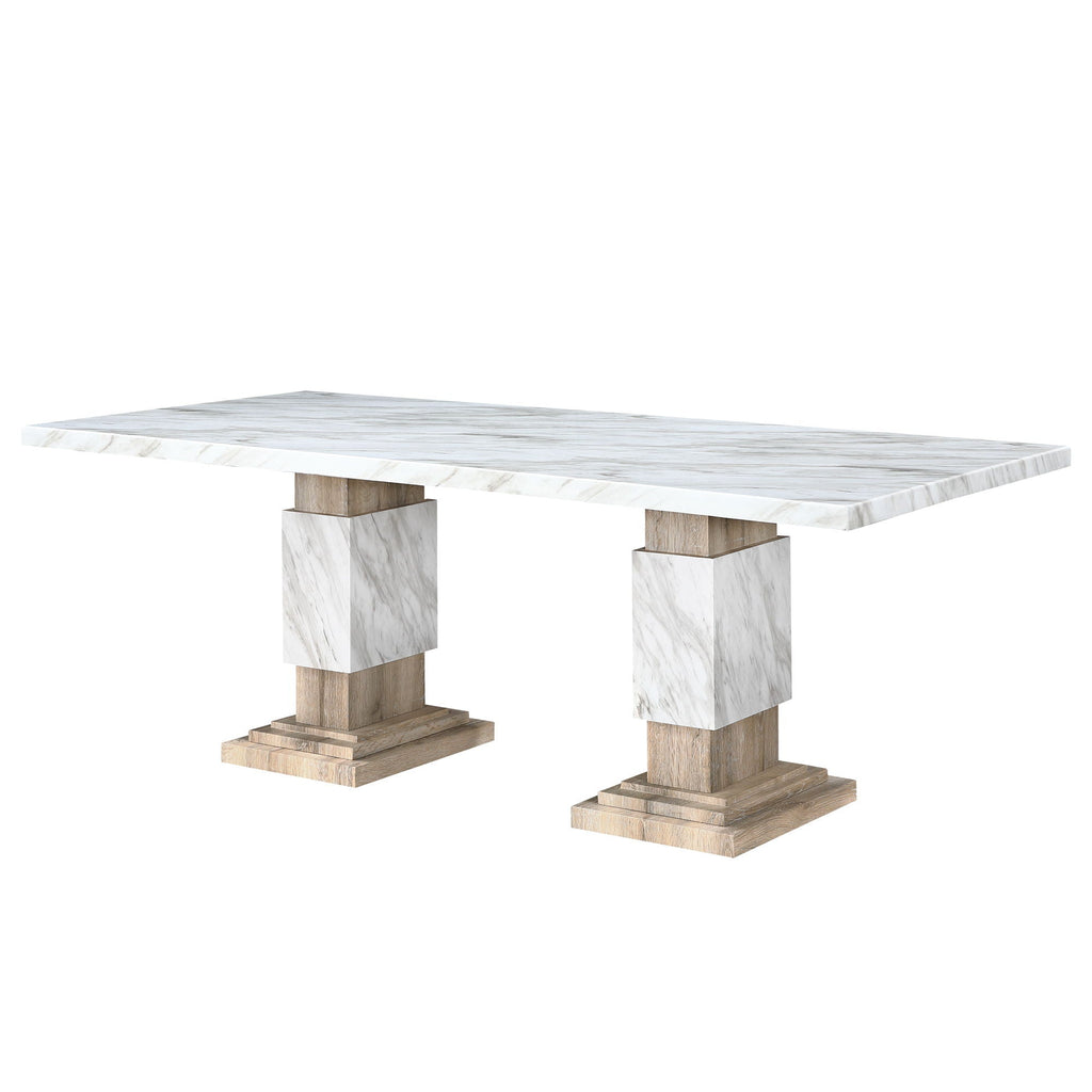 Stacey - Dining Table With Pedestal Base - Beige