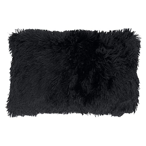 Fennco Styles Classic Faux Fur Decorative Throw Pillow Cover 18 x 18 Inch - Ivory Plush Cushion Case
