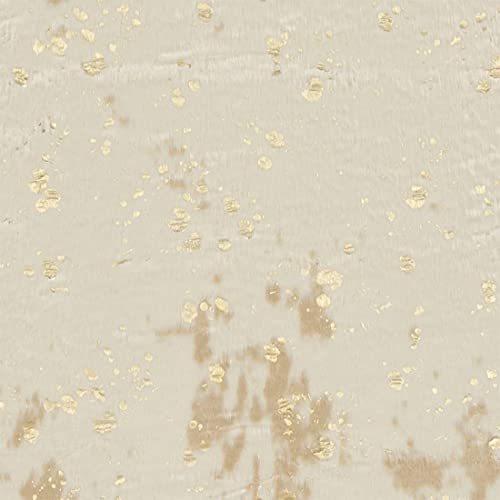 Fennco Styles Gold Metallic Faux Cowhide Table Runner 16" W x 72" L – Ivory Table Cover for Banquets, Family Gatherings,Special Events, Home Décor