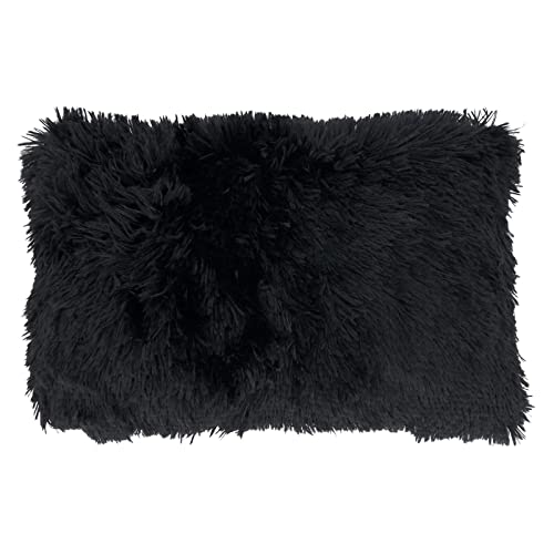 Fennco Styles Classic Faux Fur Decorative Throw Pillow Cover 18 x 18 Inch - Ivory Plush Cushion Case