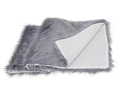 Exquisite Faux Fur with Silver Metallic Thread Table Runner