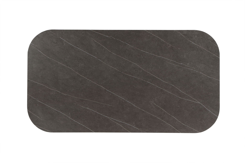 Kasa - Sintered Stone Top Dining Table - Champagne / Stone Gray