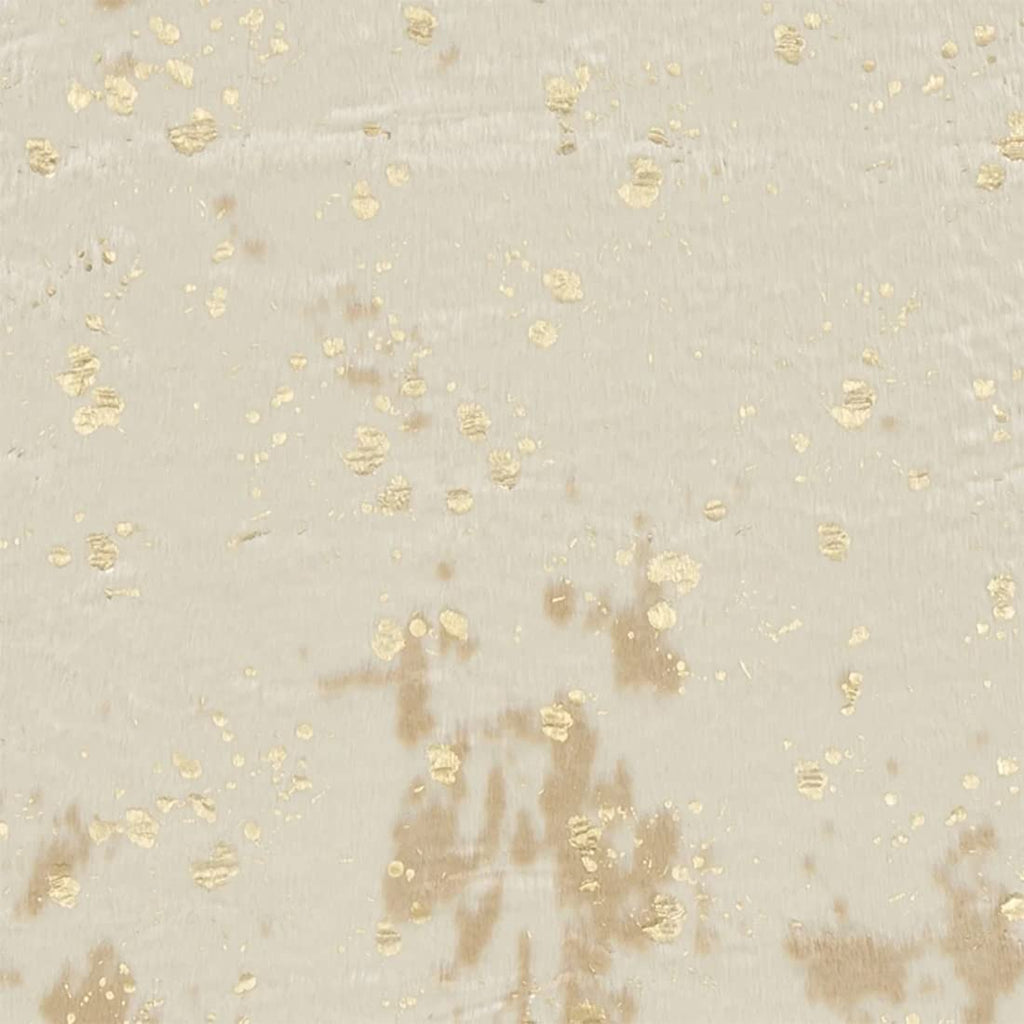 Fennco Styles Gold Metallic Faux Cowhide Table Runner 16" W x 72" L – Ivory Table Cover for Banquets, Family Gatherings,Special Events, Home Décor