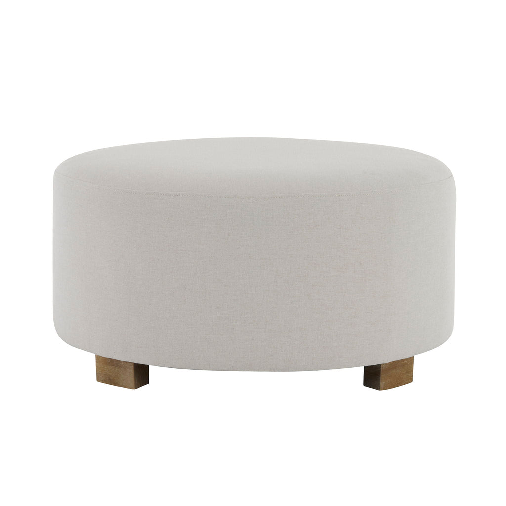 Round Ottoman, Minimalist Footstool - White