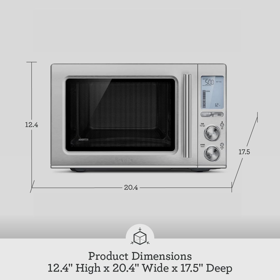 Breville BMO850BSS Smooth Wave Microwave Oven, Brushed Stainless Steel