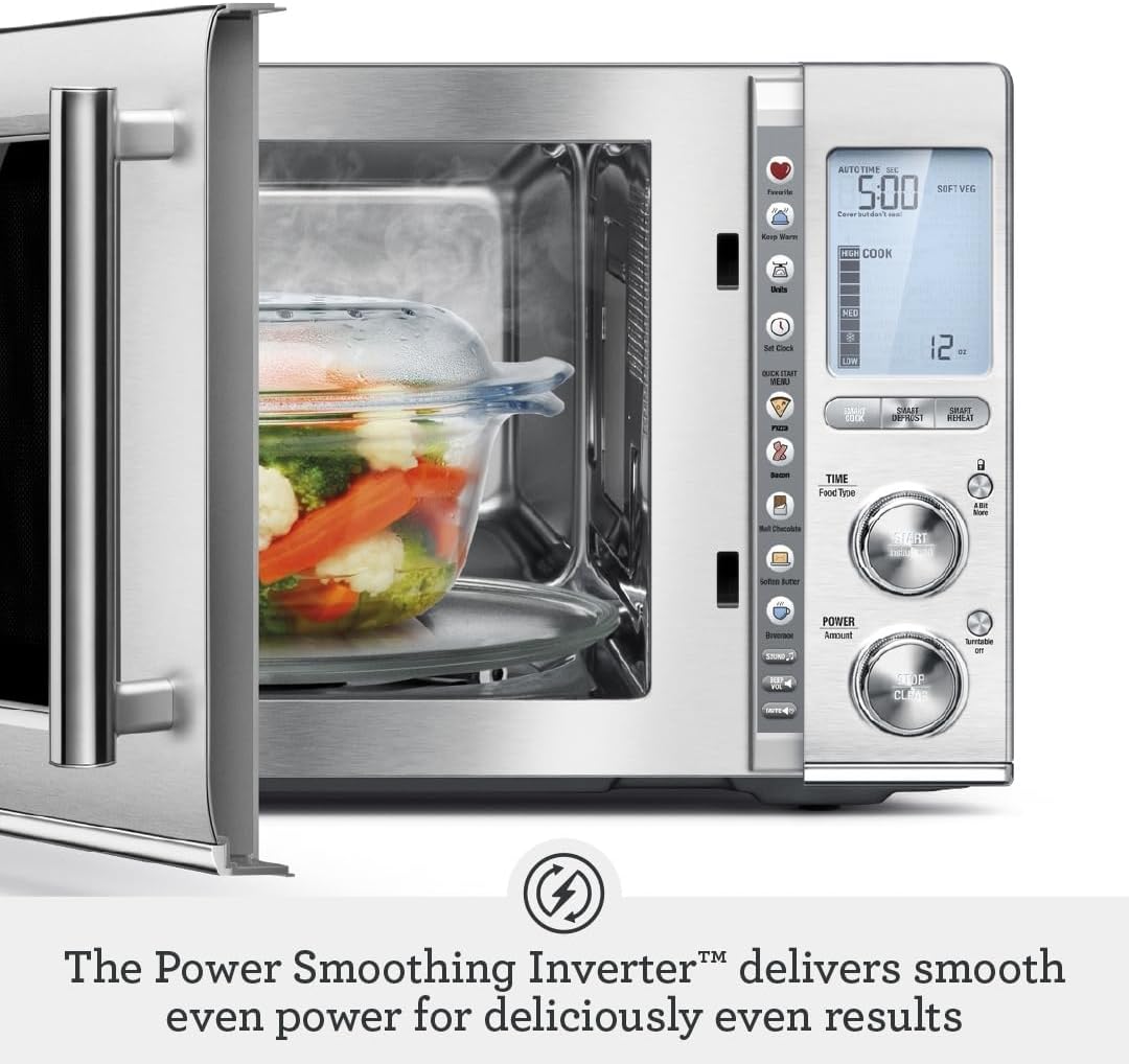 Breville BMO850BSS Smooth Wave Microwave Oven, Brushed Stainless Steel