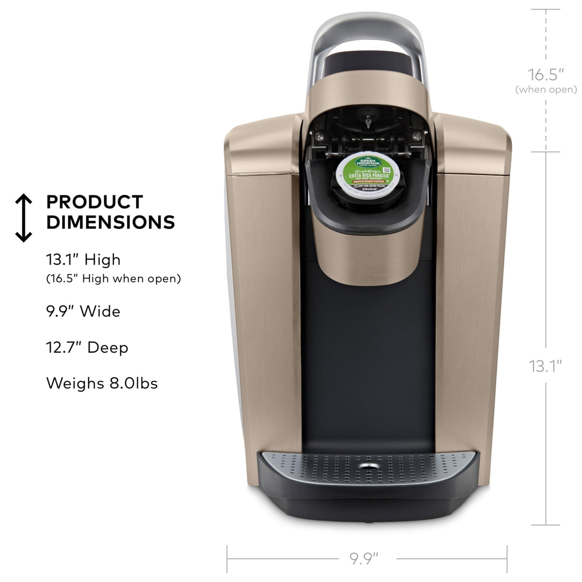 Keurig K-Elite Single Serve K-Cup Pod Coffee Maker, Brushed Slate