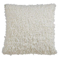 Fennco Styles Cozy Faux Lamb Fur Decorative Throw Pillow 18" W x 18" L – Ivory Cushion for Couch, Bedroom, Living Room and Office Décor