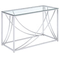 Lille Glass Top Entryway Console Table Accents Chrome