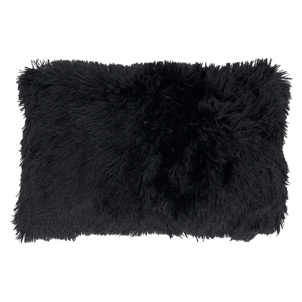 Fennco Styles Classic Faux Fur Decorative Throw Pillow Cover 18 x 18 Inch - Ivory Plush Cushion Case