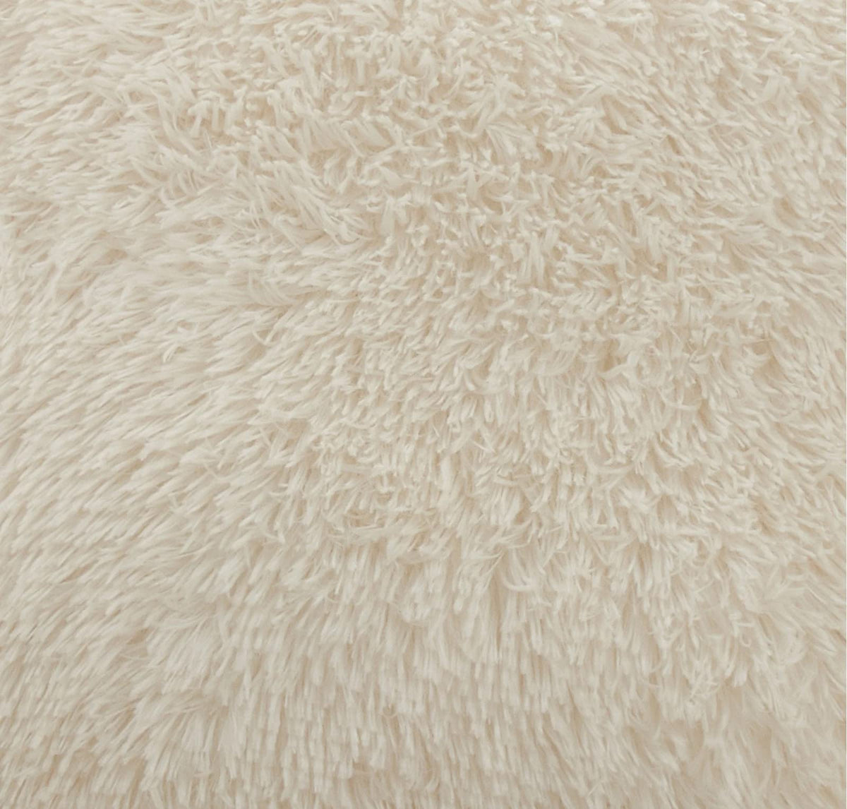 Fennco Styles Classic Faux Fur Decorative Throw Pillow Cover 18 x 18 Inch - Ivory Plush Cushion Case