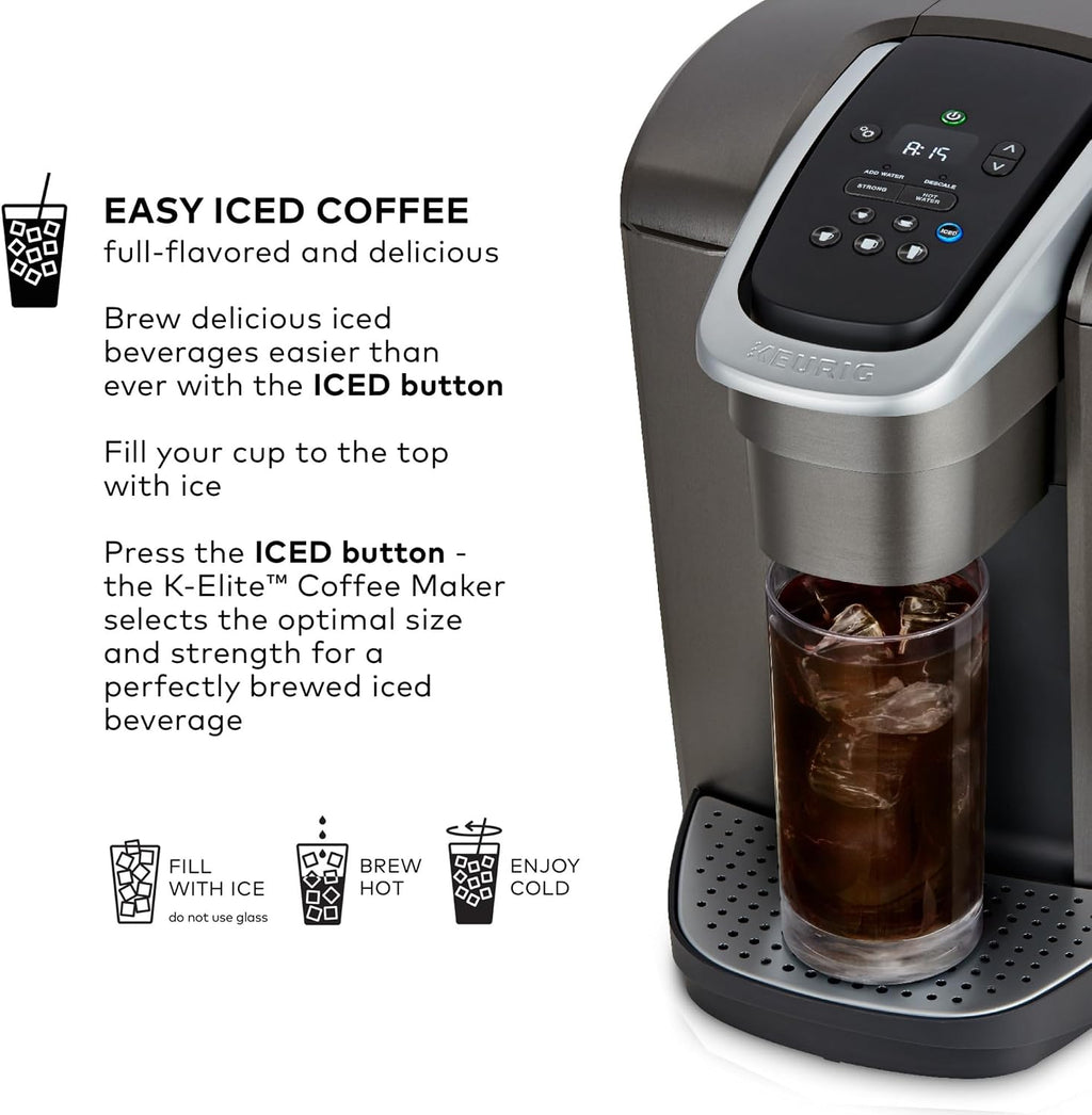 Keurig K-Elite Single Serve K-Cup Pod Coffee Maker, Brushed Slate