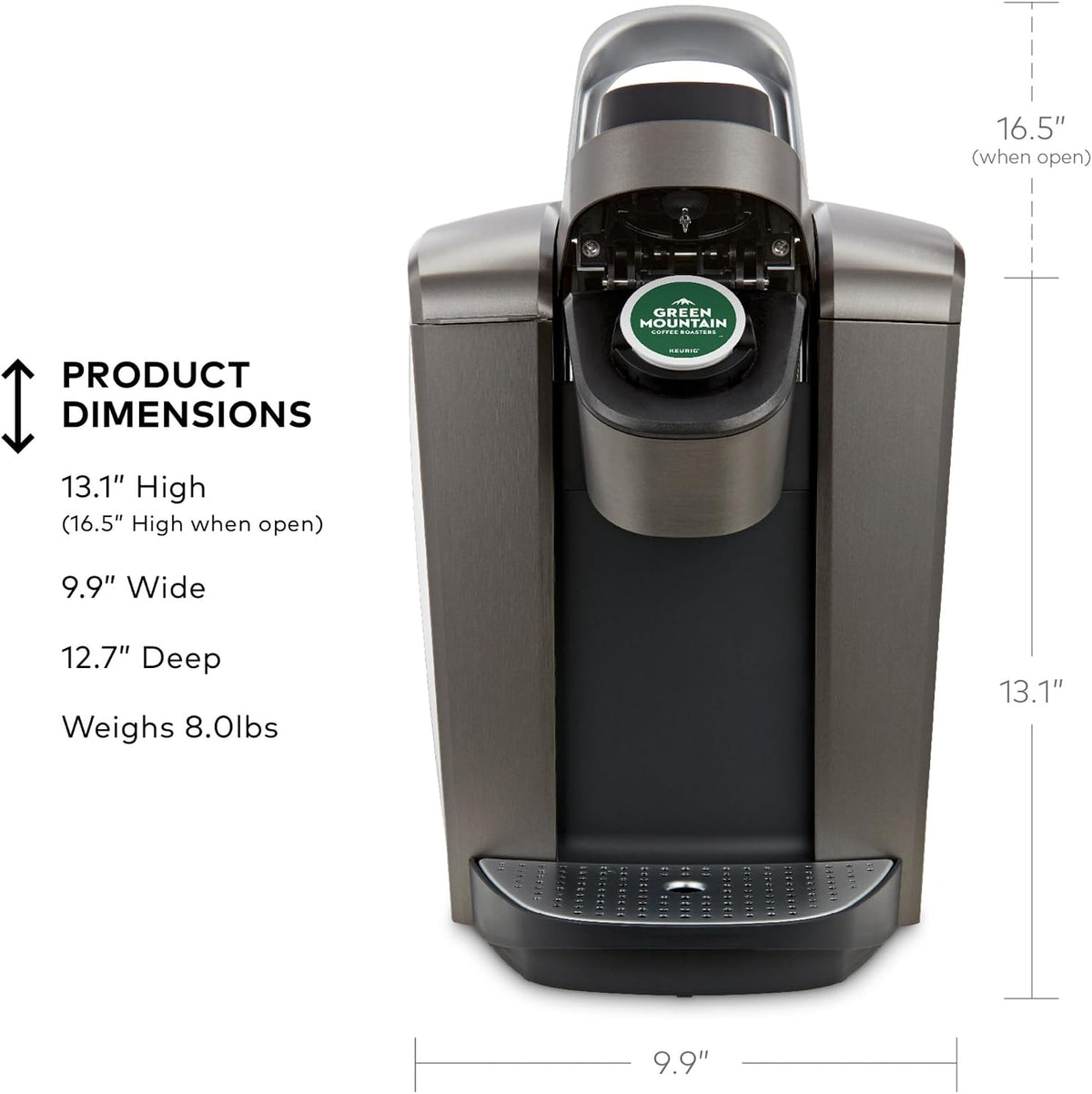 Keurig K-Elite Single Serve K-Cup Pod Coffee Maker, Brushed Slate