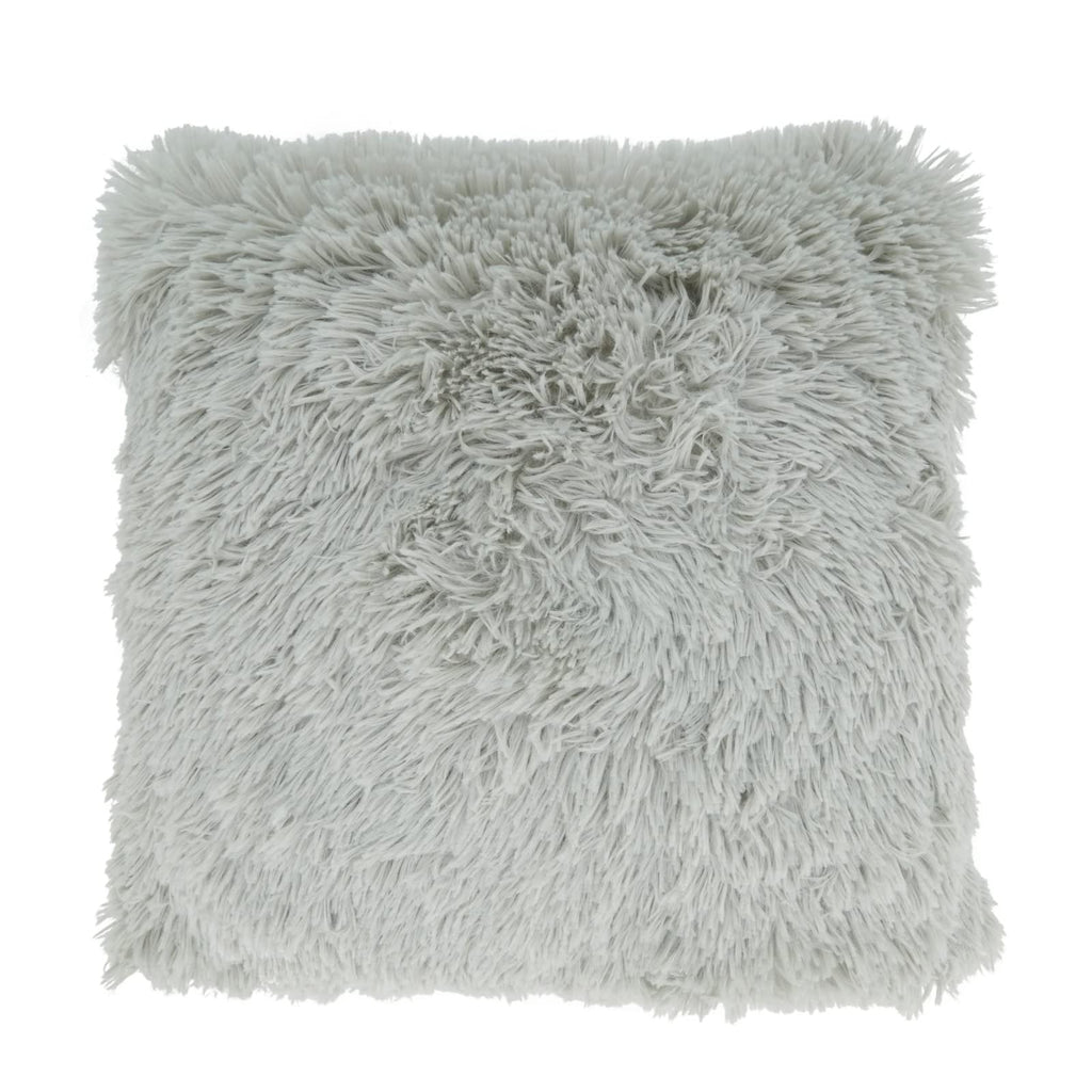 Fennco Styles Classic Faux Fur Decorative Throw Pillow Cover 18 x 18 Inch - Ivory Plush Cushion Case