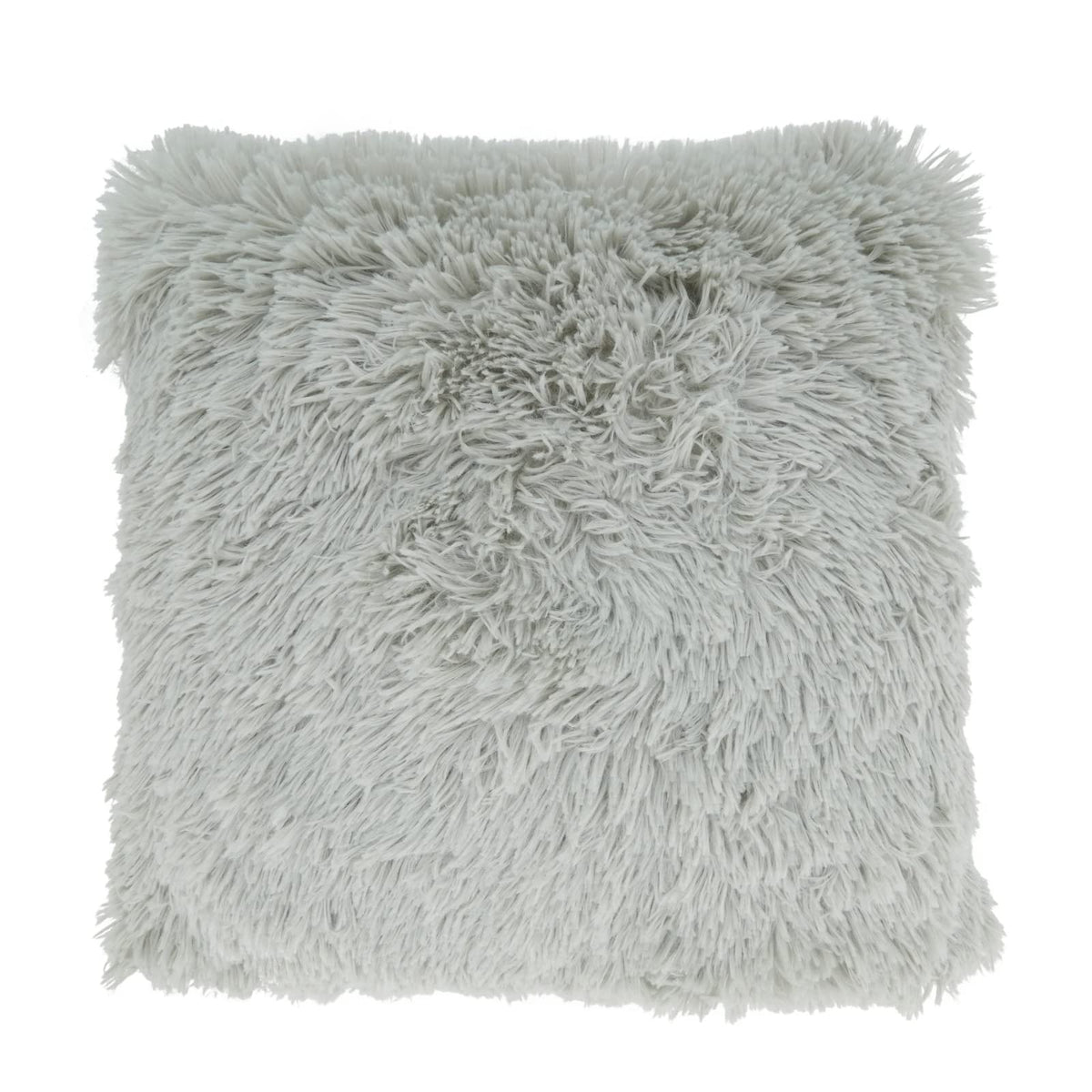 Fennco Styles Classic Faux Fur Decorative Throw Pillow Cover 18 x 18 Inch - Ivory Plush Cushion Case