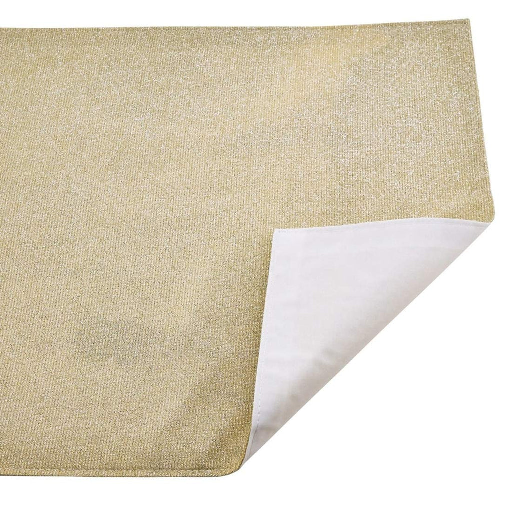 Fennco Styles Contemporary Shimmering Design Table Runner 14 x 72 Inch - Gold Table Cover for Home Décor, Banquets, Family Gathering and Special Events