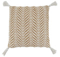Fennco Styles Jute Cotton Woven Decorative Throw Pillow with Tassel 20" W x 20" L - Natural Cushion for Home Décor, Couch, Living Room, Bedroom