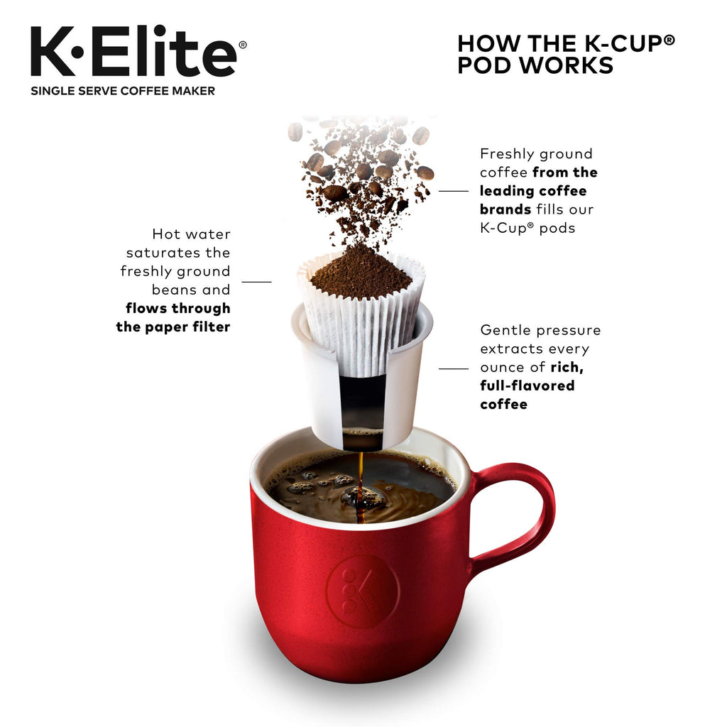 Keurig K-Elite Single Serve K-Cup Pod Coffee Maker, Brushed Slate
