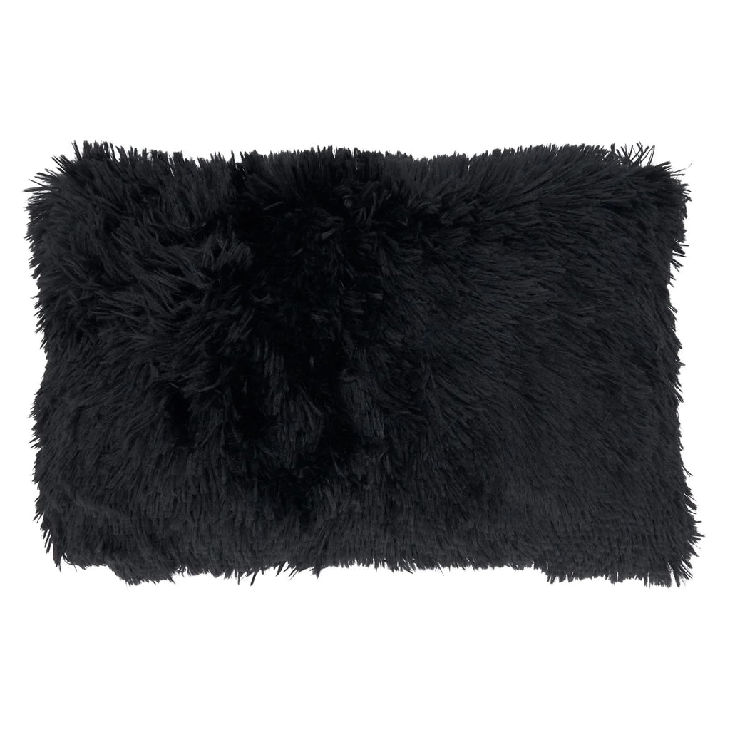 Fennco Styles Classic Faux Fur Decorative Throw Pillow Cover 18 x 18 Inch - Ivory Plush Cushion Case