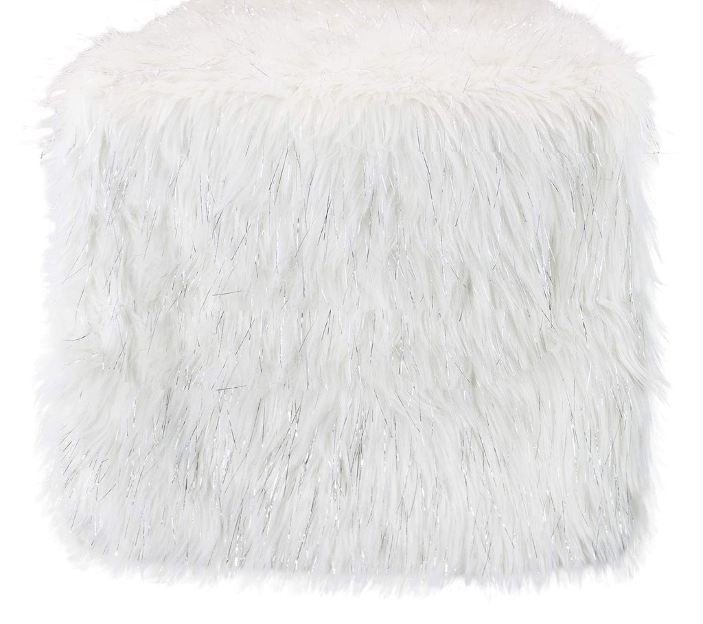 Exquisite Faux Fur with Silver Metallic Thread Table Runner