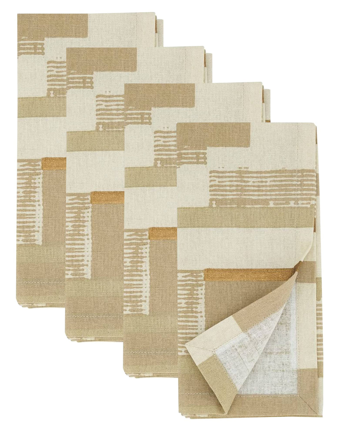 Fennco Styles Geometric Foil Print Cotton Woven Table Runner 16" W x 72" L - Gold Tassel Table Cover for Home Décor, Everyday Use, Banquets, Holidays, Family Gatherings and Special Occasion