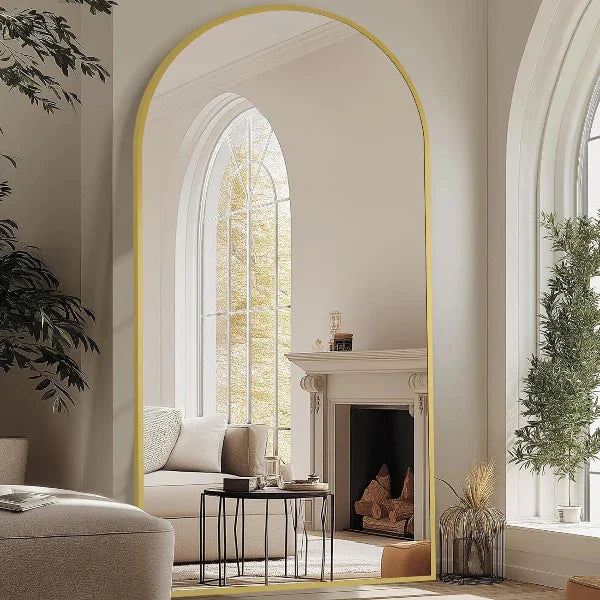 Gold Arched Full Length Mirror – Oversized Floor Mirror