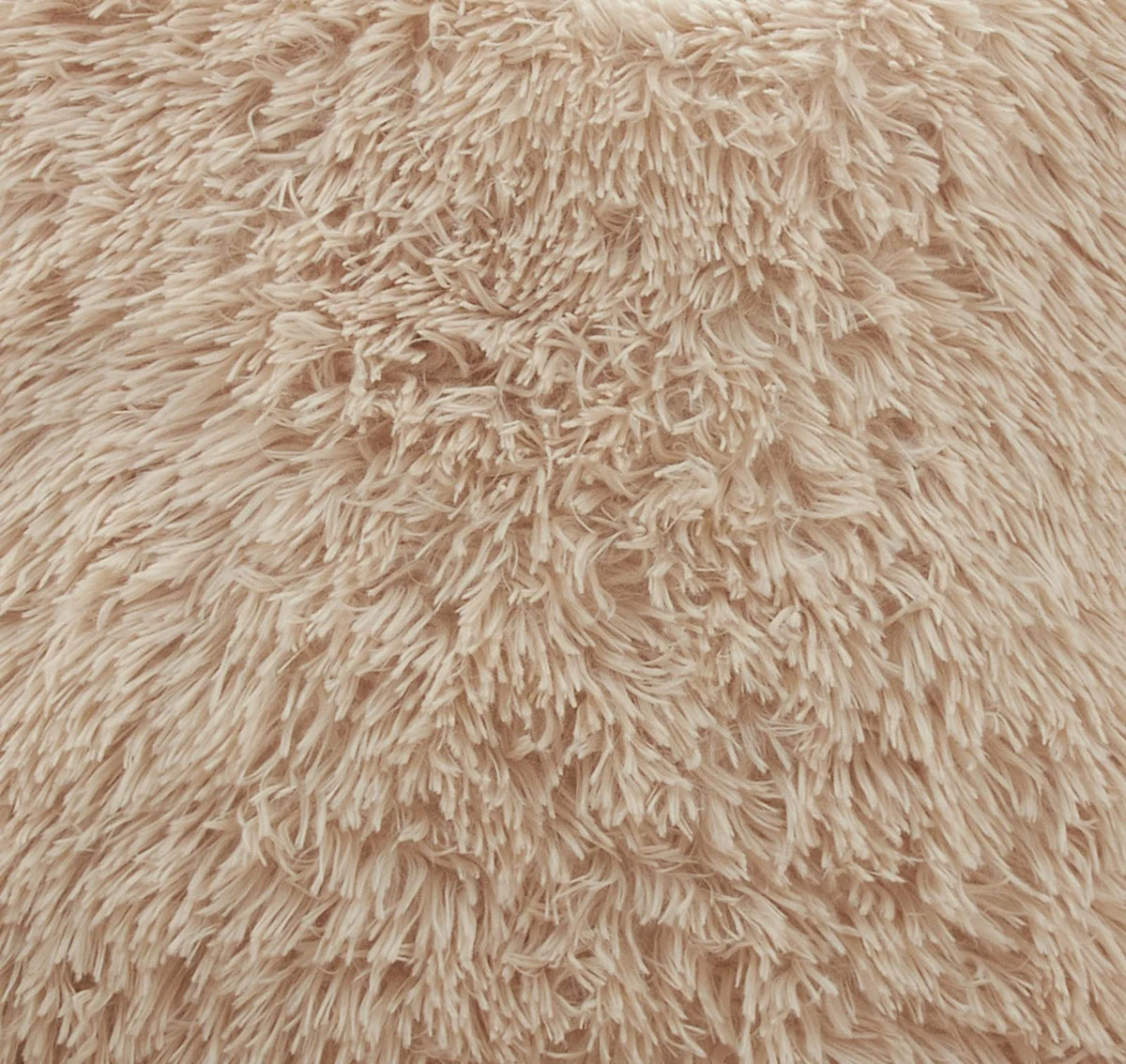 Fennco Styles Classic Faux Fur Decorative Throw Pillow Cover 18 x 18 Inch - Ivory Plush Cushion Case