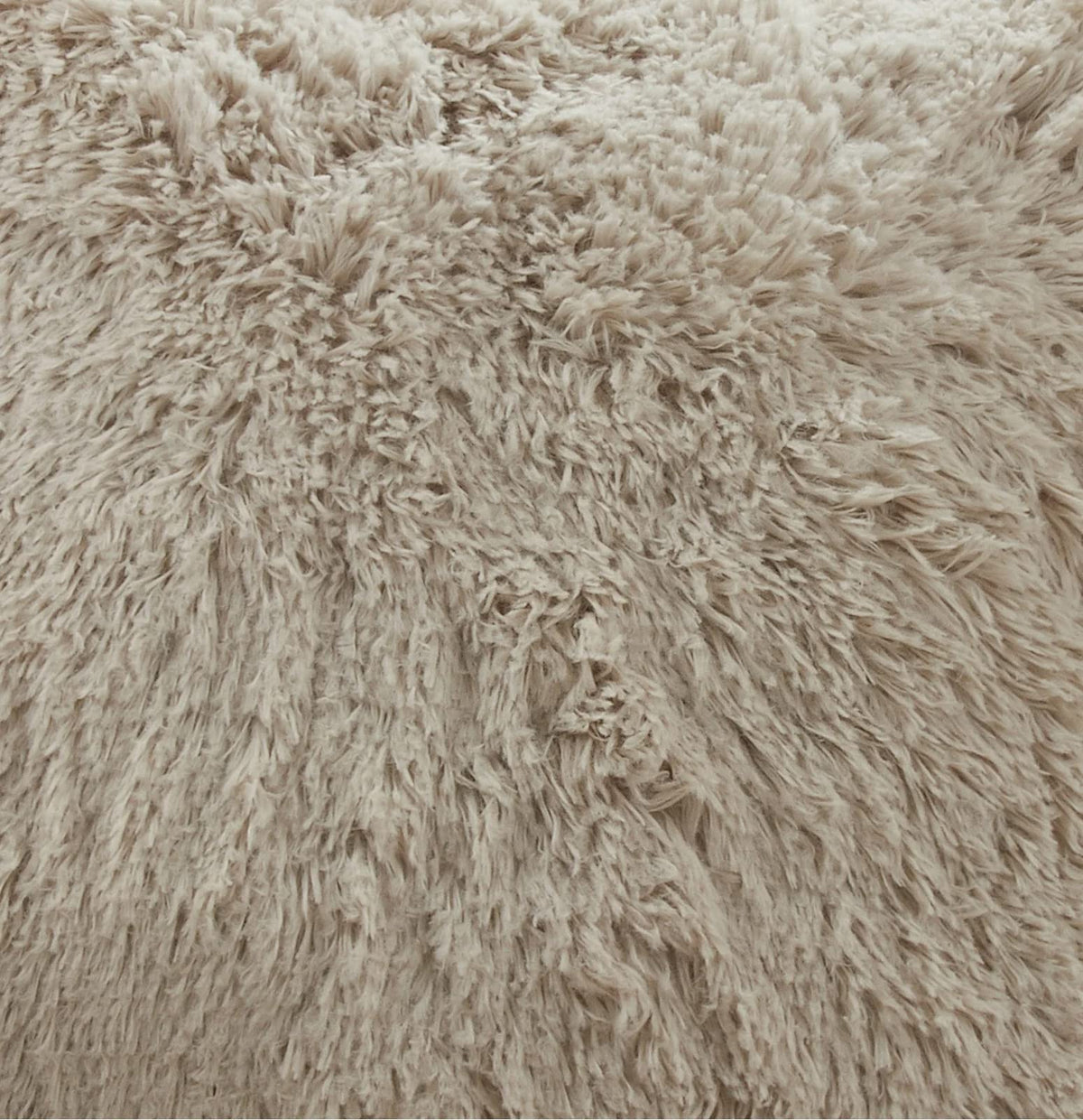 Fennco Styles Classic Faux Fur Decorative Throw Pillow Cover 18 x 18 Inch - Ivory Plush Cushion Case