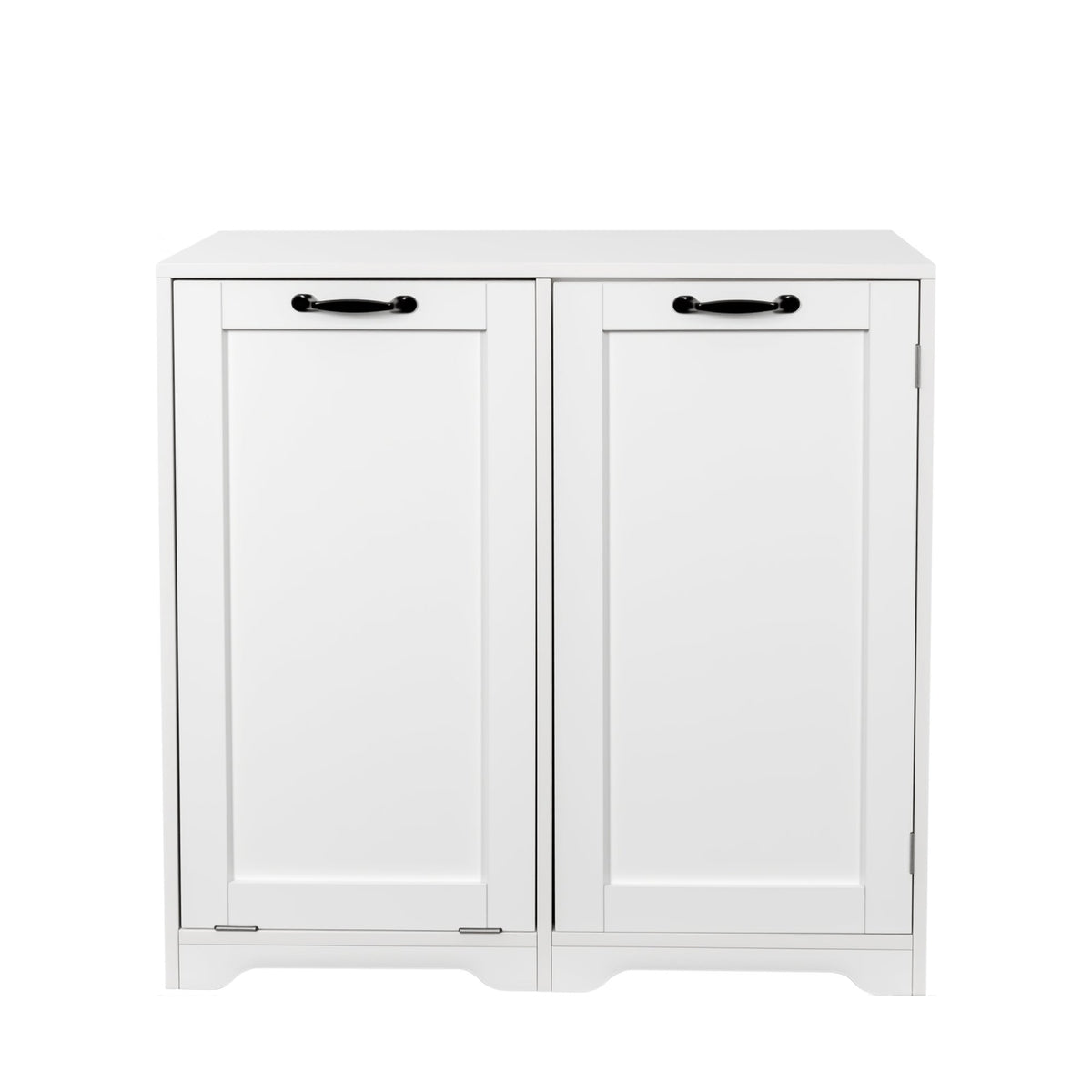 Laundry Cabinet with Tilt-Out Hamper and Adjustable Shelf - White