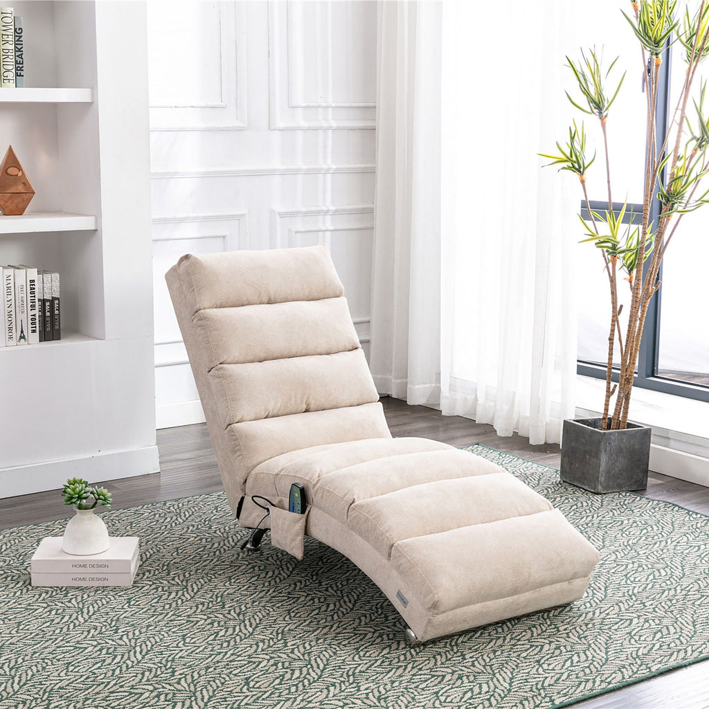 Massage Chaise Lounge Indoor With Remote Control, Ergonomic Electric Massage Lounger