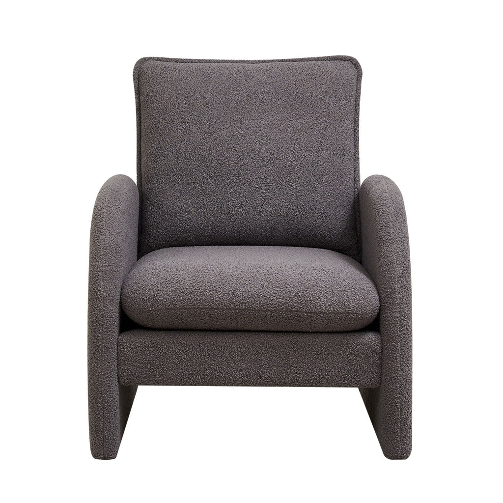 Modern Sherpa Upholstered Accent Chair, Comfortable Living Room Armchair, Lounge Chair For Bedroom, And Office