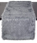 Exquisite Faux Fur with Silver Metallic Thread Table Runner