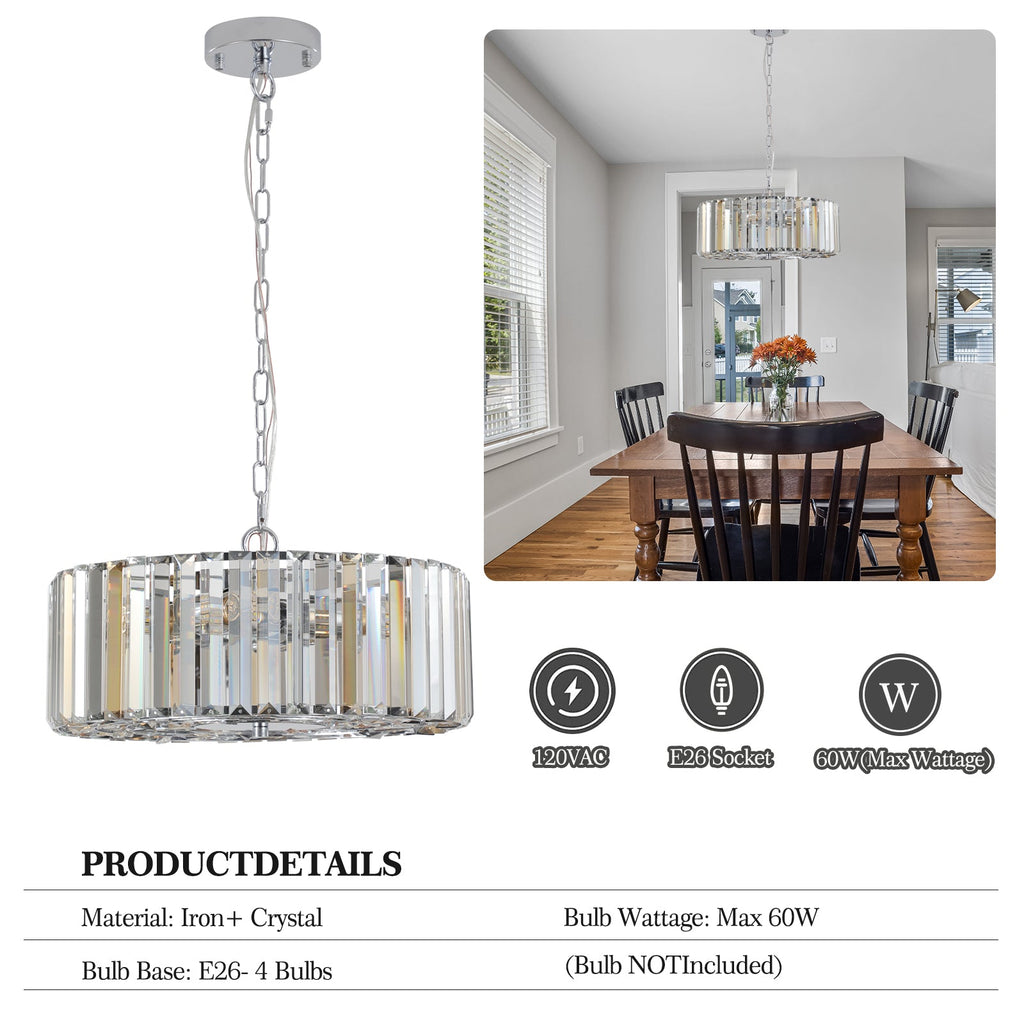 Modern Crystal Chandelier for Living-Room Round Cristal Lamp Luxury Home Decor Light  Fixture