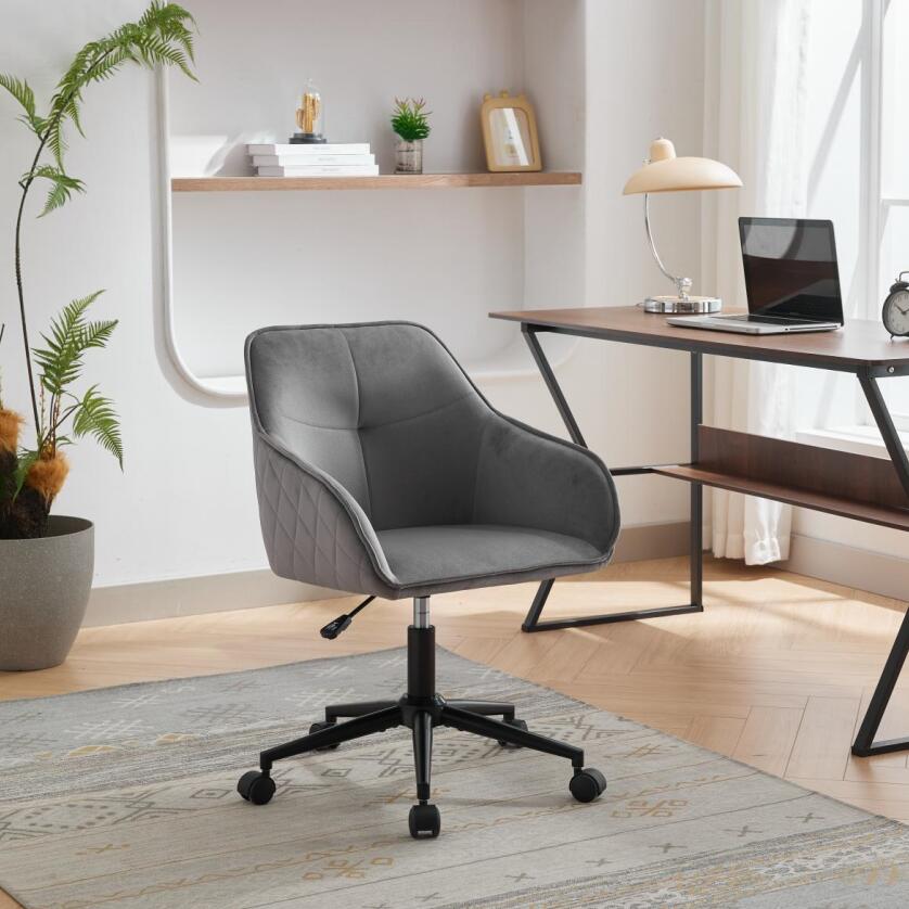 Velvet Office Desk Chair, Modern Home Desk Chair with Wheels , Vanity Chairs for Living Room, Bedroom,Study Room