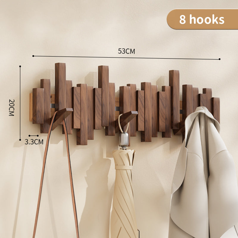 Coat Racks Wall Hanging Wall Entry Door Porch Hanging Scarf Coat Rack Perforated Solid Wood Creative Piano Keys Clothes Hook