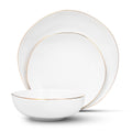 Andover Stoneware White & Gold 12PC